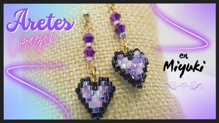 Aretes de Corazn en Miyuki DIY