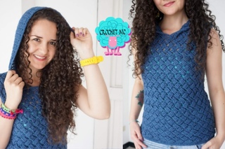 Tutorial Chaleco con capucha a crochet