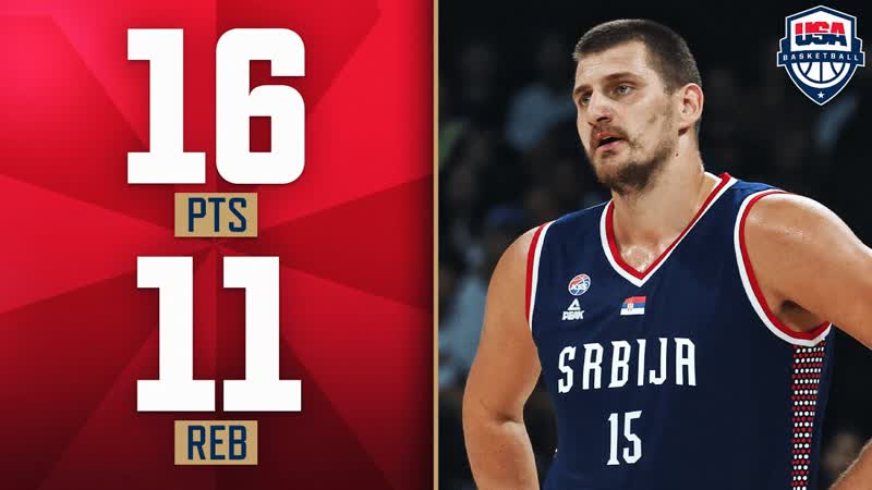 Nikola Jokic Drops DOUBLE DOUBLE vs USA , July 17,