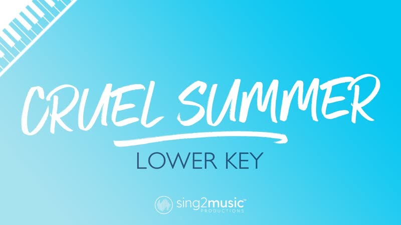 Cruel Summer ( LOWER Piano Karaoke) Taylor