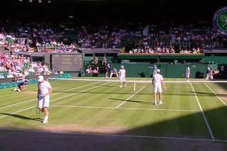 David Beckham effortlessly catches a Tennis Ball at Wimbledon