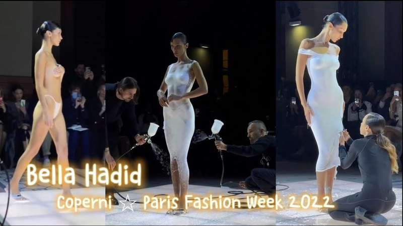 Chiếc váy thần tốc Bella Hadid Coperni Paris Fashion Week