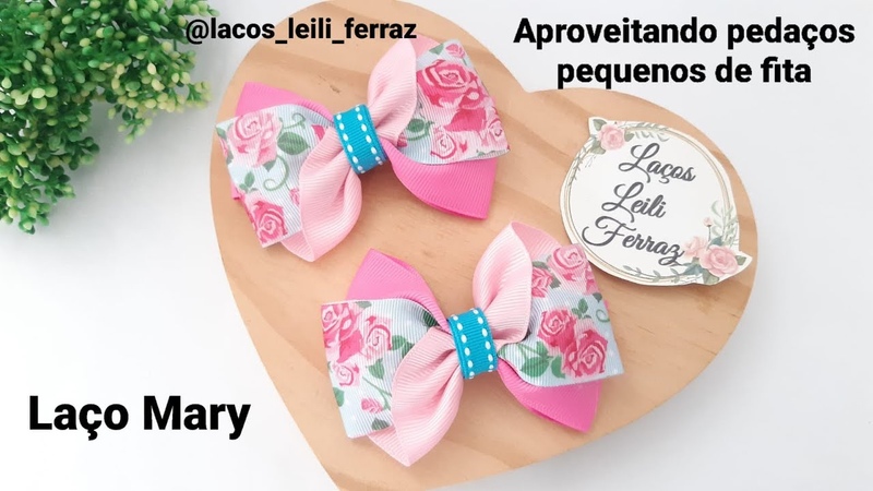 Aproveitando Pedaços Pequenos de Fita Laço Mary na Fita nº