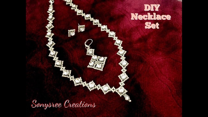 Valentine Wedding Necklace set, , Montee Crystal Necklace, , How to make Beaded Necklace