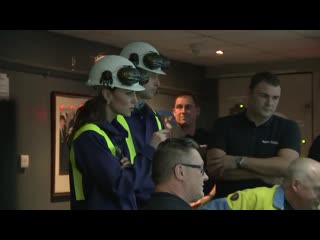 The Duke and Duchess of Cambridge donned hard hats and ear protectors as they toured the Tata Steel plant in Wales