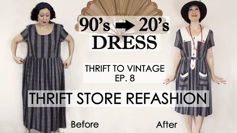 1920s style vintage dress thrift store REFASHION DIY vintage dress Thrift to Vintage