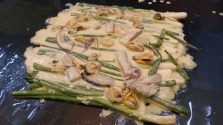 5000 ,  / Welsh onion pancake (pajeon), potato pancake - korean street food