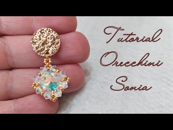 Come realizzare Orecchini Semplici con Rivoli da 12mm e cristalli da 4mm Tutorial Orecchini