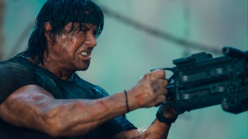 Рэмбо стреляет из пулемета PART 2 ( Rambo scene with a machine