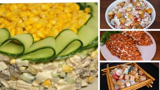 5 САЛАТОВ С МАЙОНЕЗОМ  на Праздничный Стол.  Быстрые и Вкусные салаты на Новый год 2024