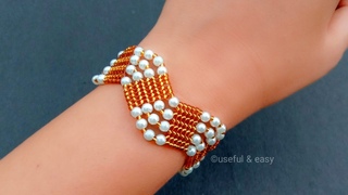 Making Bracelets//Wave Herringbone Stitch//Beads Jewelry Making// Useful & Easy