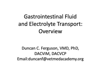 Введение в физиологию жидкости и электролитов ЖКТ / Introduction to G.I. Fluid and Electrolyte Physiology