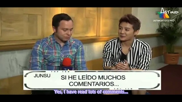 121027 Mexican TV Azteca: Interview with Kim Junsu by Fer Gay ( Eng