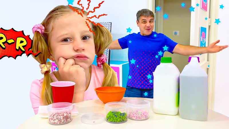 Nastya herself prepares slime for
