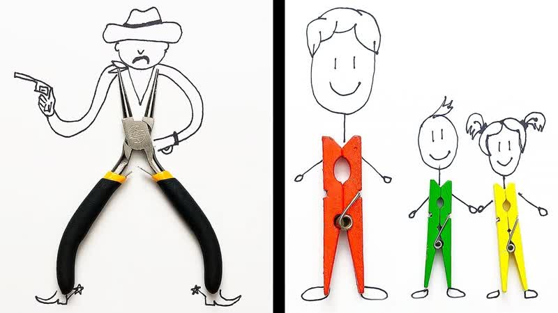 24 CREATIVE DRAWINGS USING EVERYDAY