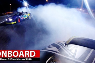 OnBOARD: Nissan S15 vs Nissan Sil80 (Night Drift)